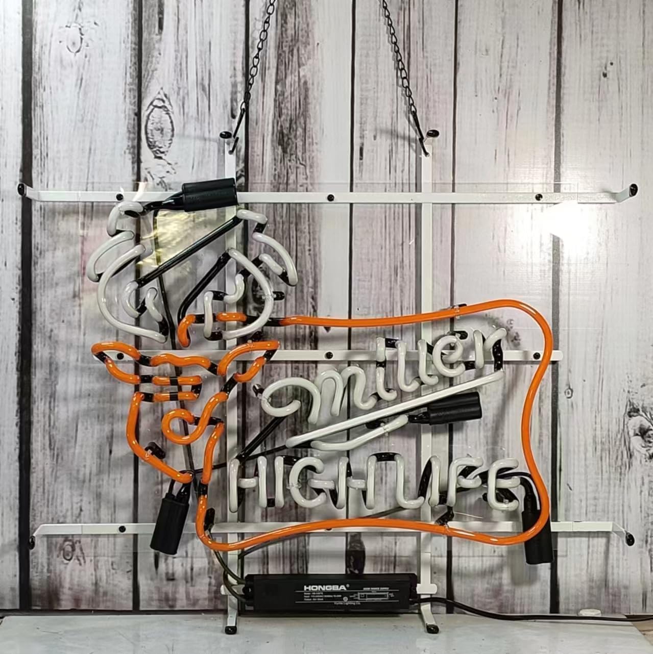Handmade Real Glass Neon Tube Beer Compatible for Miller High Life Outdoors Deer Buck Stag